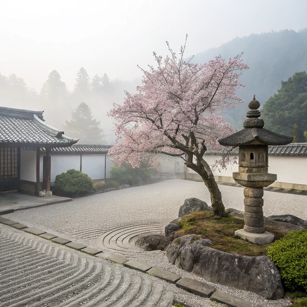 Serene Japanese zen garden