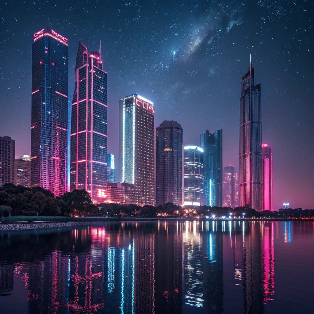 Neon Cityscape - Recraft V3