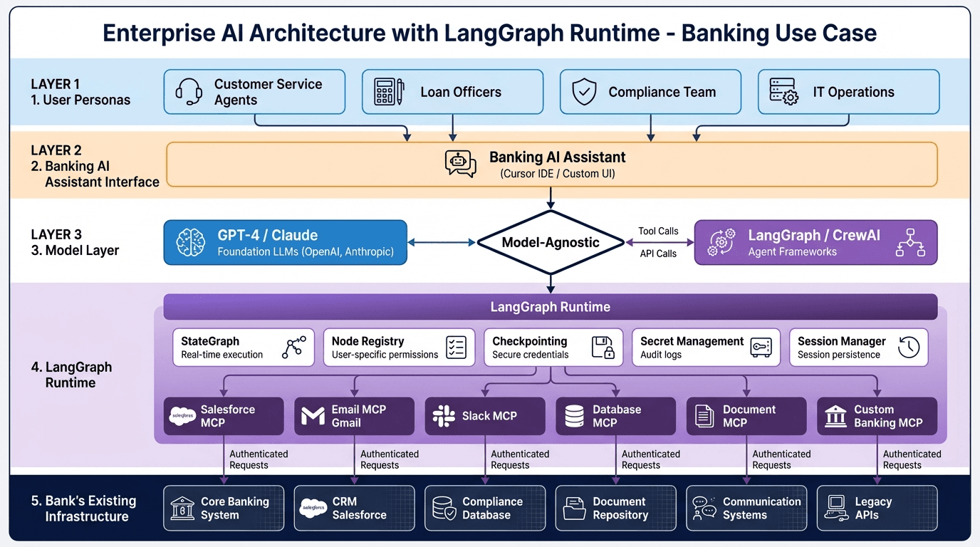 Enterprise AI Architecture with LangGraph Runtime - Banking Use Case