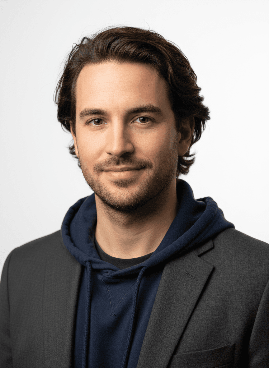 Professional headshot using the template approach