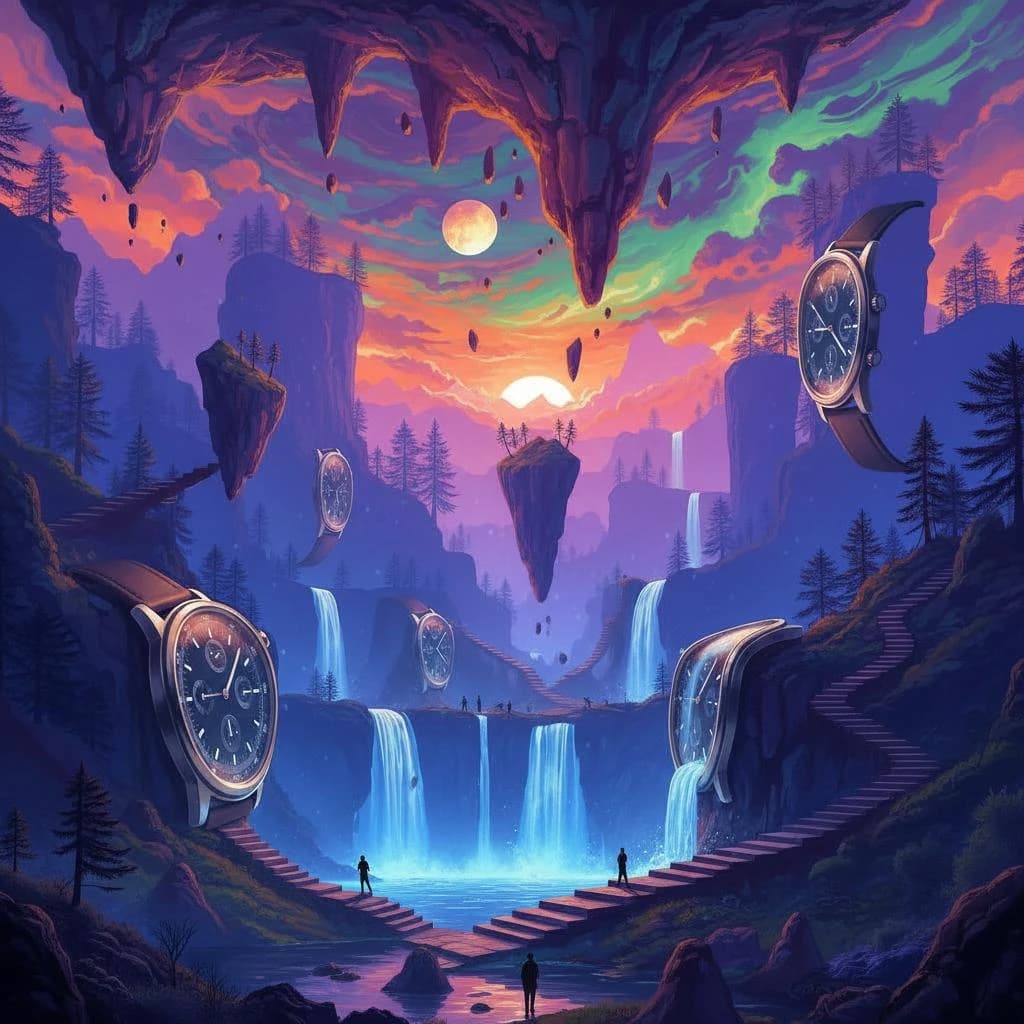 Surreal dreamscape with floating islands